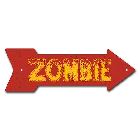 Zombie Arrow Sign Funny Home Decor 36in Wide